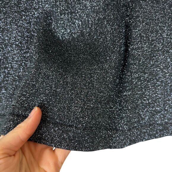 Forever 21 Silver Metallic Black Crew Neck Sweater Women's Small - Picture 5 of 5